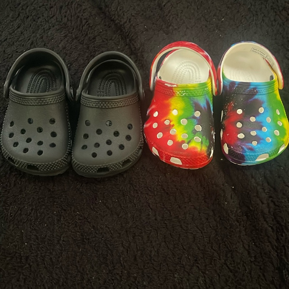 Two pair of size infant 2/3 crocs